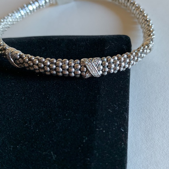 LAGOS EMBRACE Three Station Silver X Diamond Bracelet | 6mm - Picture 6 of 16
